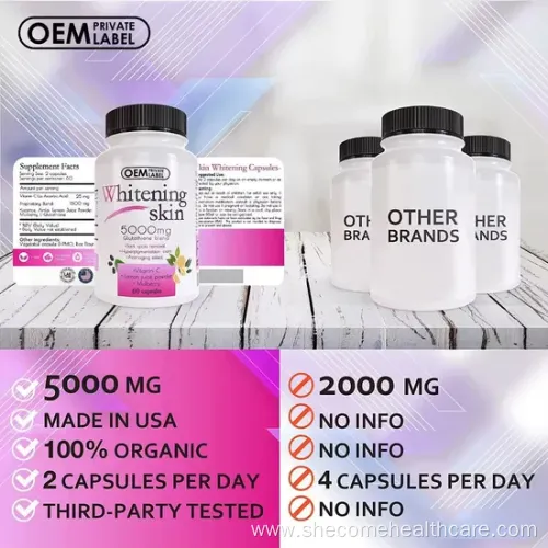 OEM Glutathione Capsules for Skin Whitening and Anti-Aging